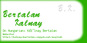 bertalan kalnay business card
